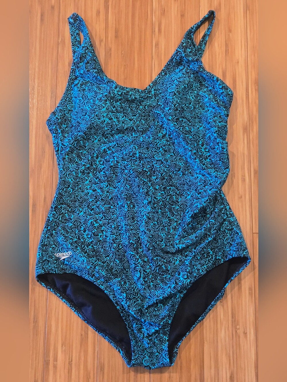 Speedo Teal & Black Patterned One-Piece Swimsuit